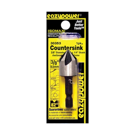 Eazypower Eazypower Isomax 3/8 in. X 3/8 inch  D Tool Steel Countersink Countersink Bit 1 pc 30353